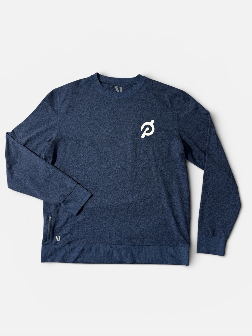 Vuori mens XL dark blue heather long sleeve crewneck peloton active t-shirt EUC